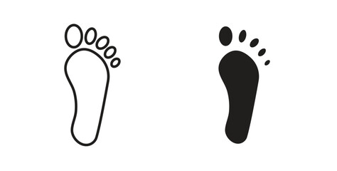 Footprint icons set. Simple line vector illustration