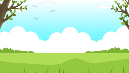 Natural scenery cartoon images, suitable for children's content