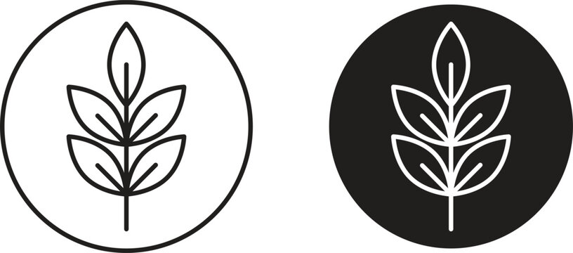 High fiber food icons set. Simple line vector illustration