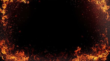 Fire-themed border background with space, great for promotions, games, and dynamic designs.