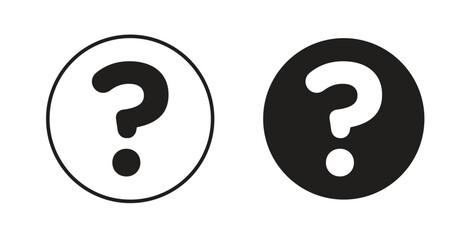 Interrogation icons set. Simple line vector illustration