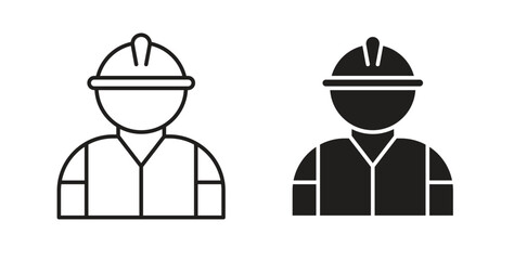 Labour icons set. Simple line vector illustration