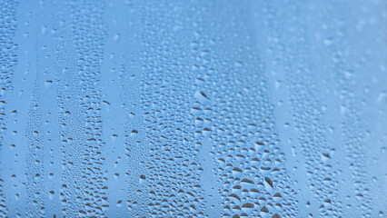 water drops on blue background