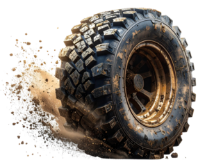 Off-Road Mud Tire with Dirt Texture – Adventure Theme PNG