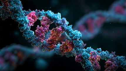 digital illustration of dna molecule