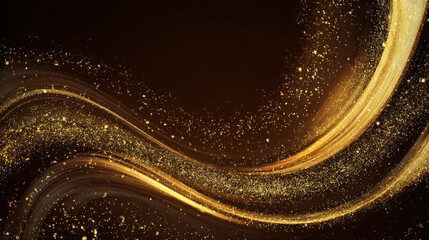 Realistic gold background with swirling elements, designed for celebrations, advertisements, and high-end projects.