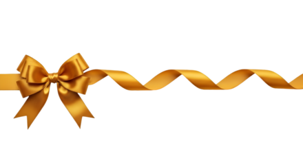 Golden Ribbon Bow and Swirling Ribbon gift