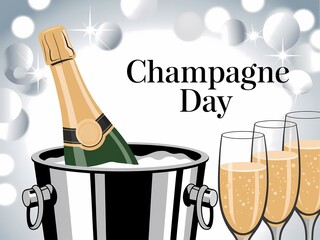 Celebrate champagne day with a chilled bottle and sparkling glasses full of bubbly