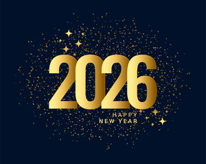 2026 Golden Happy New Year Sparkle Design