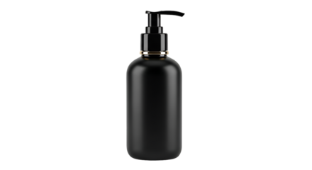 Black Dispenser Bottle with Gold Accent Keywords: dispenser bottle, pump bottle, lotion