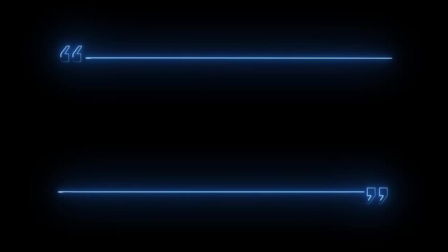 abstract neon commas and lines glowing in opposite directions cyan color line,comma and dark background.