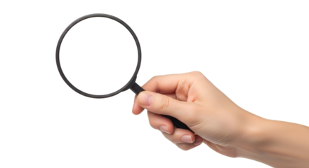 Hand Holding A Magnifying Glass lens
