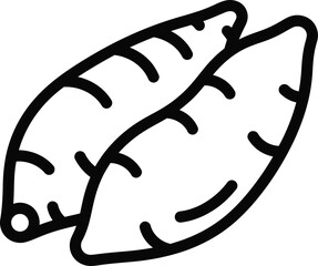 Sweet potato vector icon illustration, healthy food, root vegetable eps silhouette