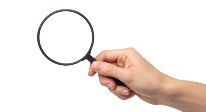Hand Holding A Magnifying Glass lens