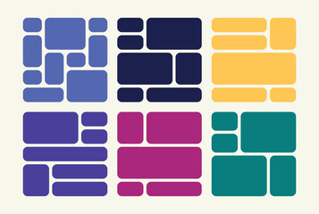 Abstract colorful blocks layout design creative concept with rounded corners