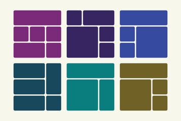 Colorful Layout Templates for Website Design or App Interface Ideas