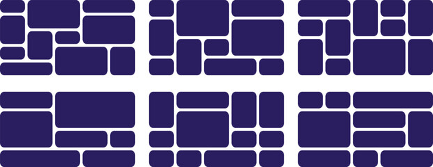 Geometric arrangement of indigo shapes for design or mockup purposes