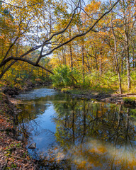 Fototapeta premium Waterfall Glen Forest Preserve view in Illinois
