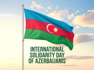 Azerbaijan s flag waving proudly on international solidarity day of azerbaijanis