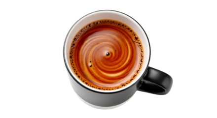 Espresso Coffee Swirl in Black Mug Top View graphic