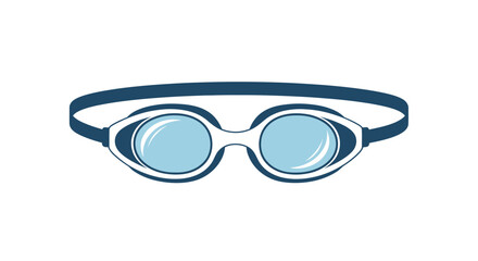 Blue and White Swimming Goggles with Adjustable Strap for Water Sports.