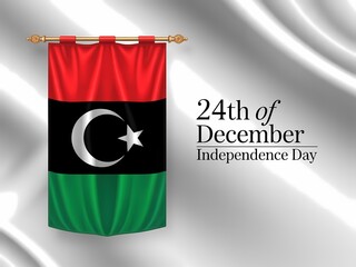 Libyan independence day celebrated on december 24th with national flag display