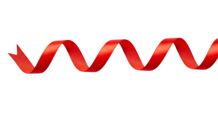 Red Ribbon Swirling in a Spiral decoration