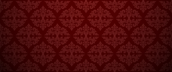 Traditional Red Thai Vintage Wallpaper with Ornamental Motifs for Luxury Backgrounds, Cultural Branding, Decorative Layouts, Event Designs, Packaging, and Premium Creative Projects