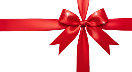 Red Satin Gift Bow and Ribbon on Black Background graphic