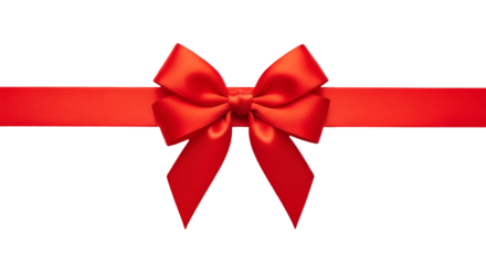 Red Satin Ribbon Bow on a Horizontal Band gift