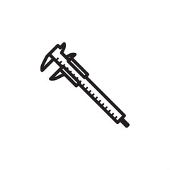 Caliper icon symbolizing precise dimensional measurement and component inspection, representing specialized quality control tooling, modern industrial metrology, and field technician equipment.
