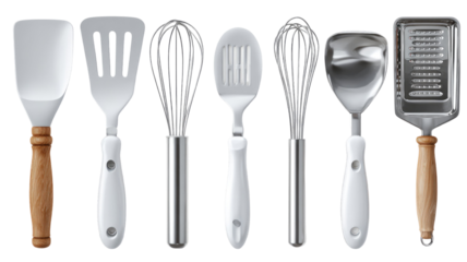 Fork and spoon placed side by side showing clean metallic cutlery arrangement for dining and serving isolated on white background