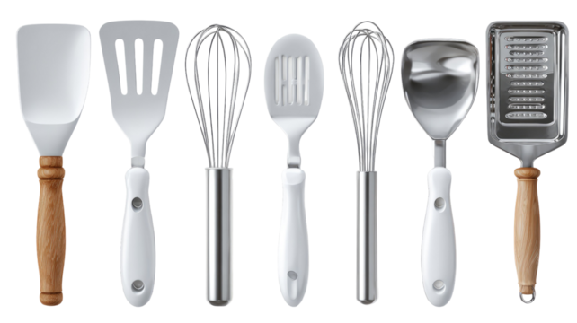 Fork and spoon placed side by side showing clean metallic cutlery arrangement for dining and serving isolated on white background