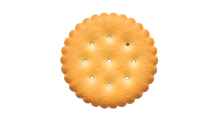 Round Cracker With Seven Holes On Black Background