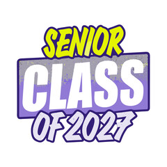 A vibrant senior class of 2027 design with a modern twist, ideal for graduation announcements, apparel, and festive decorations to honor the graduating class