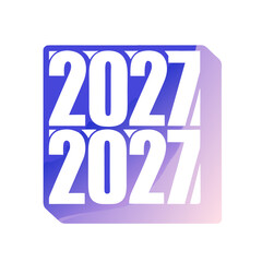 A modern and minimalist design featuring the year 2027 repeated in a square format, with a subtle gradient background, , perfect for calendars