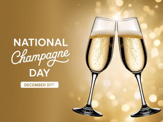 Celebrate national champagne day with a sparkling toast of two champagne flutes