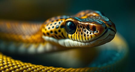 Fototapeta premium Photo-realistic viper blending into pixel noise with ultra-macro detail