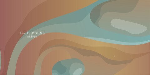 Abstract composition of flowing  shapes in warm beige tones