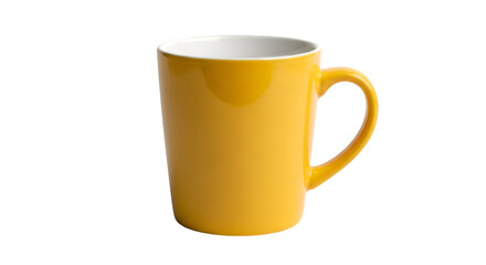 Yellow Ceramic Mug With White Interior coffee drink