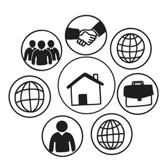 Home, Work, and Community in a Connected World Icon Set