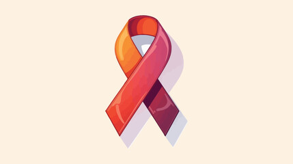 A vibrant orange and red awareness ribbon, symbolizing support and solidarity, against a light background.