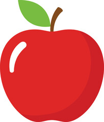 Fototapeta premium Red apple vector, fruit vector, red apple icon, apple clipart, red apple vector illustration