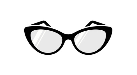 Fototapeta premium Classic Black Cat-Eye Eyeglasses with Clear Lenses.