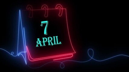 Minimal Modern Calendar Display Showing April 7th with Clean Date Layout on Simple Neutral Background