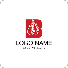 Vector Illustration Letter B and Boxing gloves Logo Design