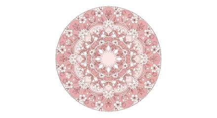Intricate Pink Floral Mandala Pattern Design.
