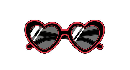 Stylish Red Heart-Shaped Sunglasses with Dark Lenses.