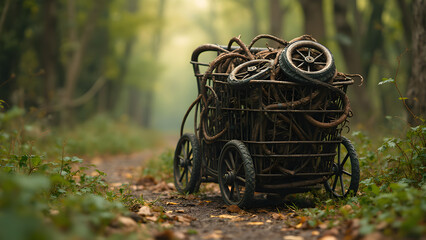 Photographing tangled shopping cart wheels. Ultra realistic wilderness photography tips. Capturing urban decay in nature. Unique perspectives on everyday objects.