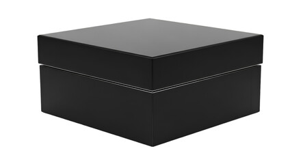 Sleek Black Square Gift Box with Silver Trim present box